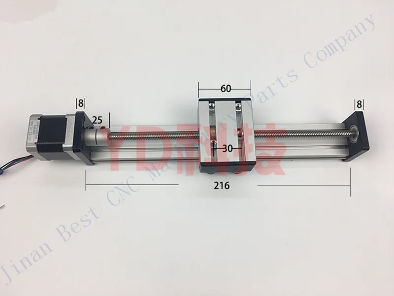 

High Precision CNC ST T8*4 Ballscrew Sliding Table effective stroke 200mm+1pc nema 23 stepper motor XYZ axis Linear motion