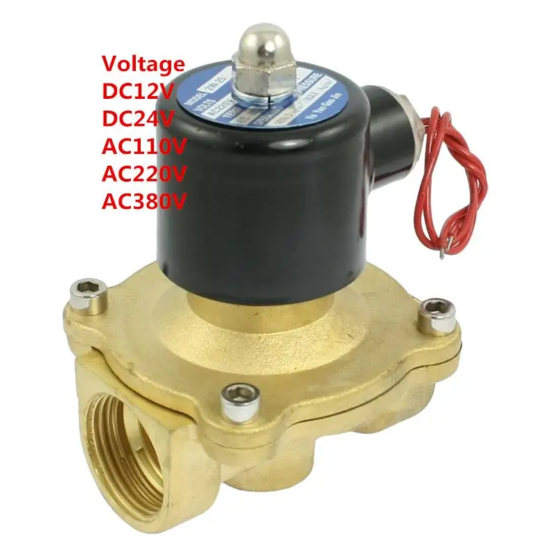 1'' Water Solenoid Valve Air Oil Brass Valve NBR 2W250-25 DC12V DC24V AC110V or AC220V