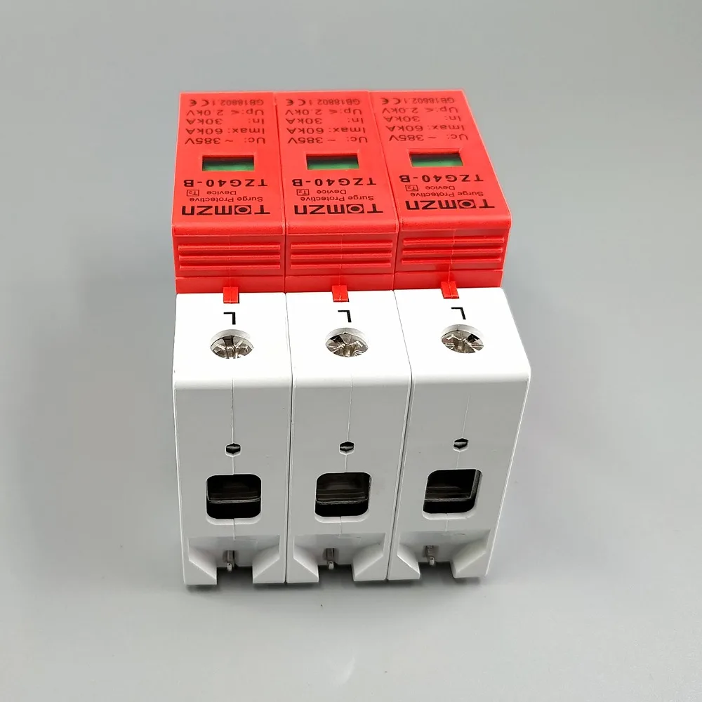 AC SPD 3P 30KA~60KA  B ~385V  House Surge Protector Protective Low-voltage  Arrester Device