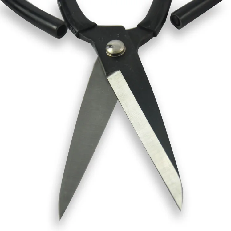 wangwuquan extra large carbon steel scissors with soft grip rubber handle for household and garden trimming