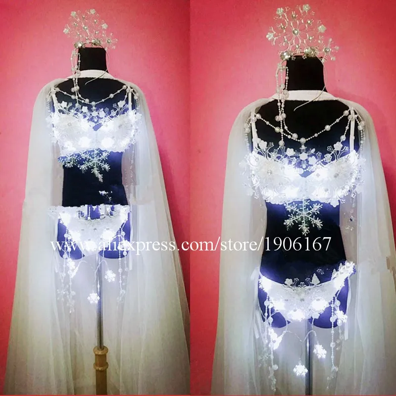 Free Shipping Led Show Performance dj Singer Girl Bra Dress Costume Lady Evening Dress Stage show