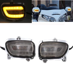 Luz led de seta lateral dianteira para honda goldwing gl1800 f6b 2016-2018, luz indicadora de dianteira, fumaça/transparente