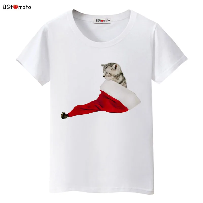 

Christmas cat t-shirt kawaii top lovely 3d printed t-shirts cheap sale clothes brand tshirt women summer shirt top tees