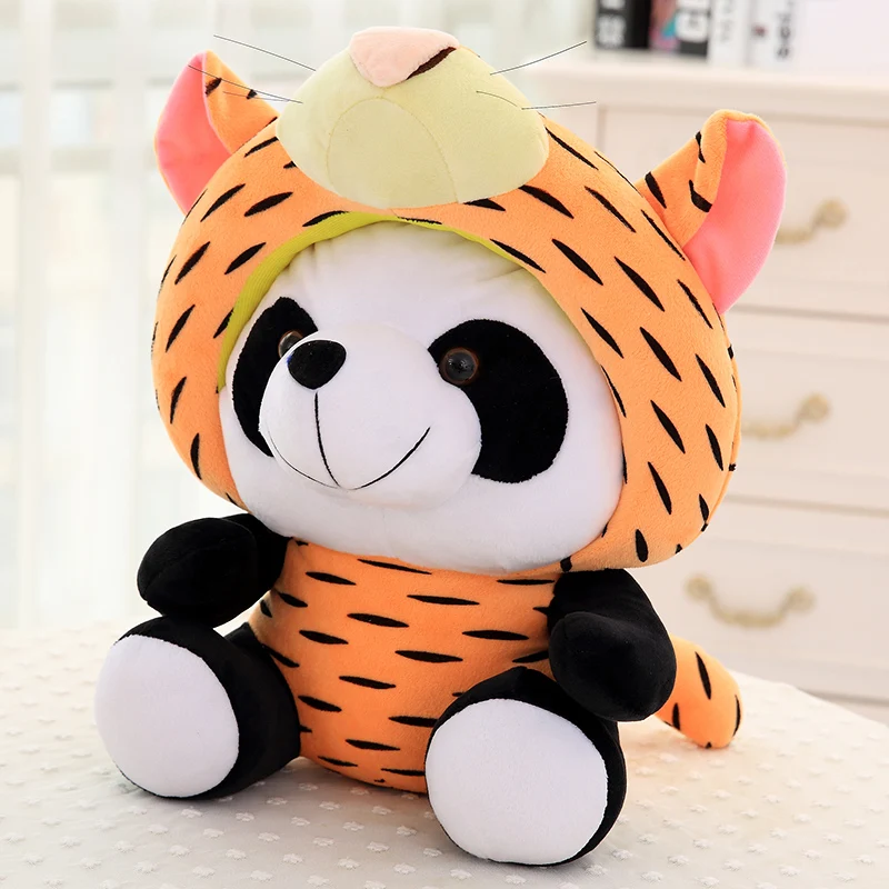 

cute plush tiger panda toy cartoon Zodiac panda doll gift about 35cm