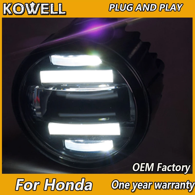 KOWELL Car Styling Fog Lamp for Honda CR-V FIT CITY Spirior Odyssey  LED Fog Light Auto Fog Lamp LED DRL 2 function model