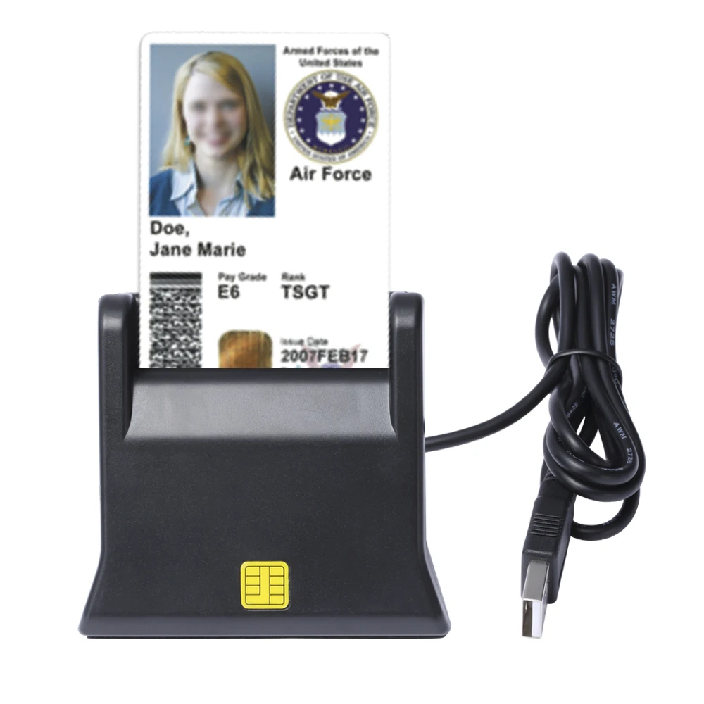 ZW-12026-3 EMV USB Smart Card Reader DOD Military USB Common Access CAC Smart Card Reader ISO7816 For IC/ID Card