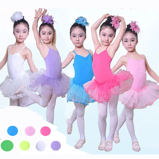 Cheap Yellow Green Red Pink Lilac Blue White Swan Baby Girls Dance Classical Ballet Tutu Child Ballet Costume For Kids