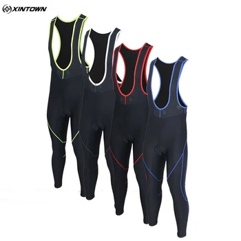XINTOWN Green Men's Bicycle Cycling Bib Pants Bike Ropa Ciclismo Winter Gel 3D Padded Tight Trousers Cycling Long Pants Clothing Bicycle
