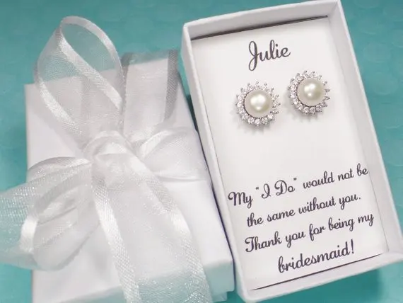 personalize name teardrop wedding Bridesmaid  Earrings and necklace sets cubic zirconia Jewelry Sets proposal gifts note-cards