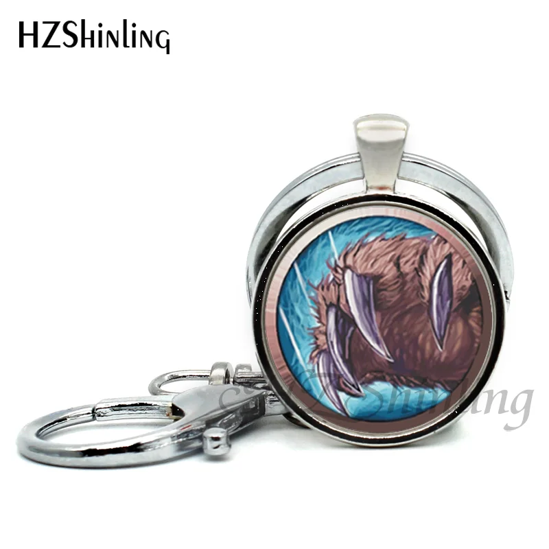 2017 New Fashion Wow Pendant World of Warcraft Key Chain Glass Dome Warcraft Keyring Gifts for Friend Game Player