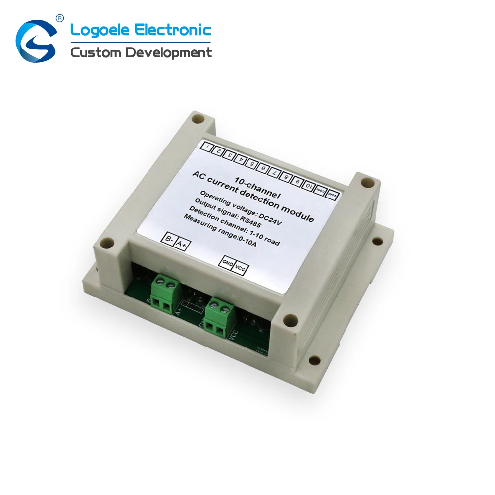 LOGOELE 10-channel AC Current Transmitter 485 Output Sensor Full-range Real-time Acquisition Detection Module