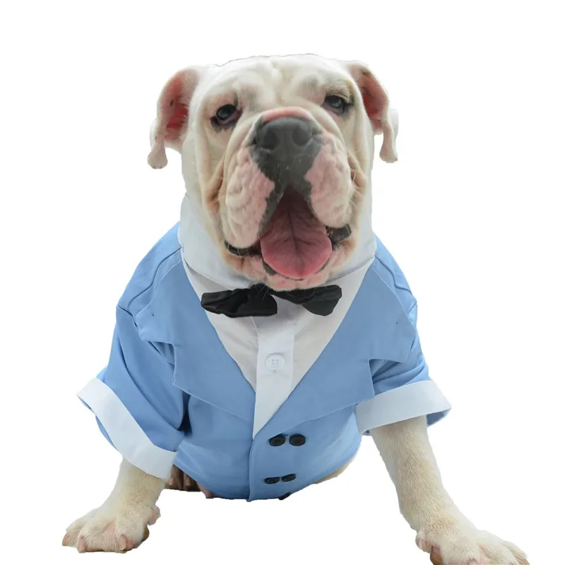 Wedding Big Large Dog Suit Pug UK FR Bulldog Swallow-tailed Tuxedo Formal Clothes Jacket For Pit Bull Terrier American Bully Dog