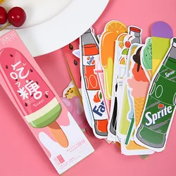30 pcs/box Dessert & Drink paper bookmark stationery bookmarks book holder message card school supplies papelaria
