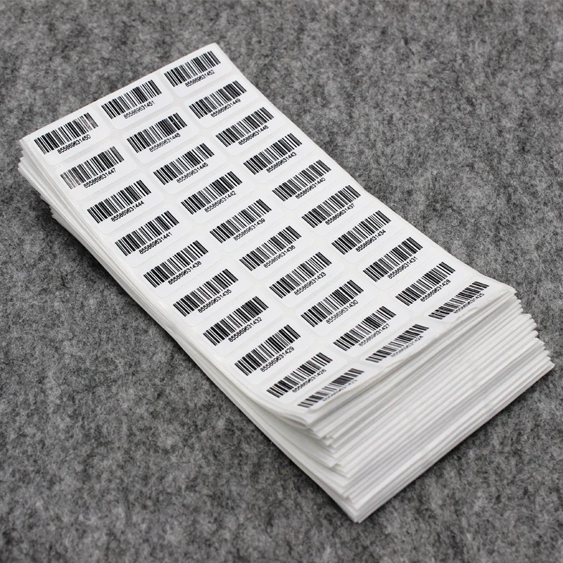 1000pcs Bar code adhesive running number Pipeline Numbers Barcode Inventory Stickers Custom Adhesive paper sticker