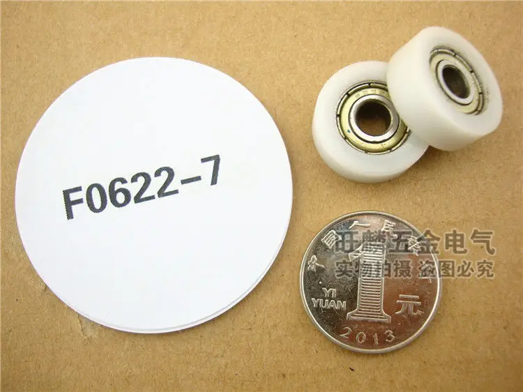 Free Shipping (10 PCS)  6x22x7 mm) Nylon PLasticBall Bearing