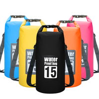 15L Double Strap Waterproof Water Resistant Dry Bag Sack Storage Pack Pouch Swimming Kayaking Canoeing River Trekking Fishing