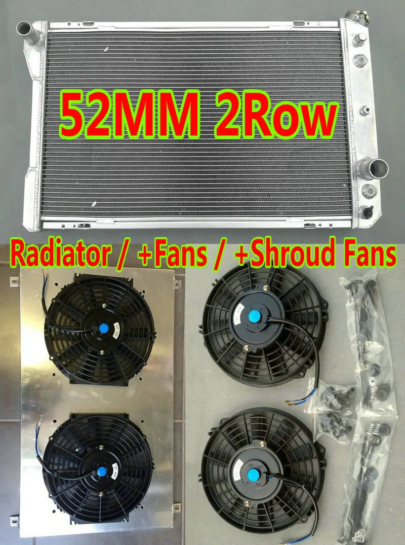 Aluminum Radiator + Shroud Fans For 1982-1992 Pontiac Firebird Trans Am / S/E Coupe Chevy Camaro RS/Z28 2.5/2.8/5.0/5.7L V6/V8