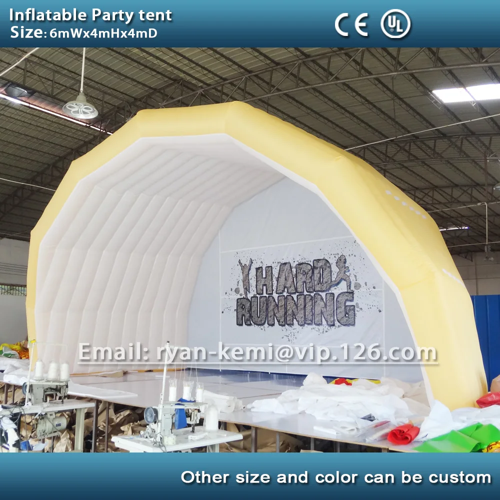 6mWx4mH พรรคพองเต็นท์เต็นท์สำหรับกิจกรรมกลางแจ้ง Inflatable Marquee ที่กำหนดเองโลโก้