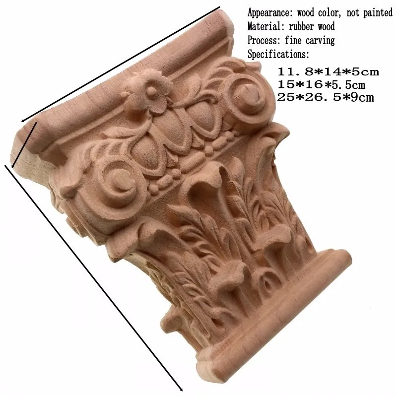 RUNBAZEF European Style Decoration Beam Toro Maas Head Unpainted Wood Carved Onlay Applique Frame For Decorative Figurines