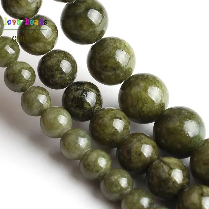 Grass Green Stone Beads Jades Round Beads for Jewelry Making 15\'\' Strand DIY Bracelet Jewellery 6mm 8mm 10mm