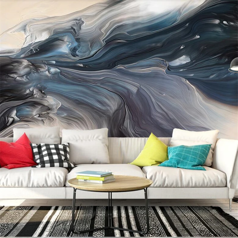 wellyu Customized large mural wallpaper 3d new Chinese style abstract dynamic line texture landscape art TV background wallpaper