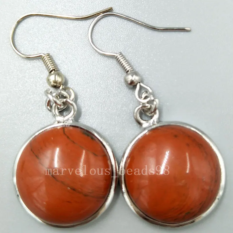 Beautiful Frame Jaspe Round  Women Men Dangle Earring PC5308