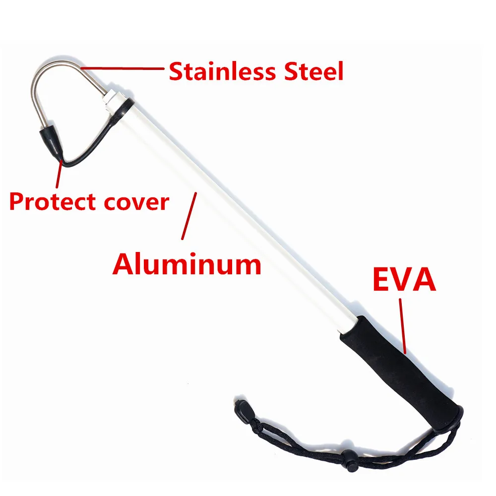 120cm Fishing Gaff Aluminum Alloy Spear Hook Telescopic Sea  with Marine Grade Stainless Steel Hook Fishing Tackle