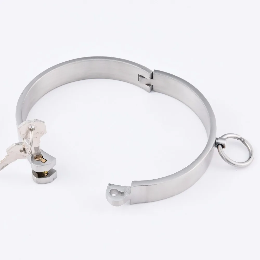 Collar bdsm steel slave collar bdsm bondage restraints fetish wear with key locking neck collar sex games sex toys for couples
