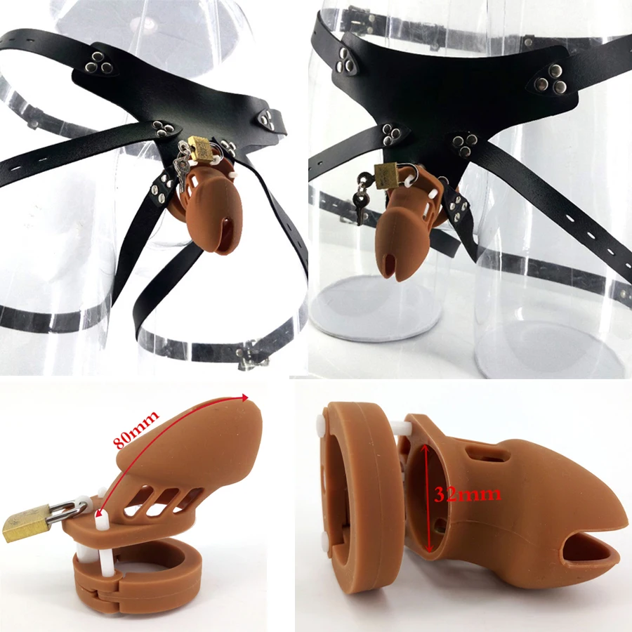 

FAAK Silicone Cock Cage Strap On Male Chastity Toy Adult Anti-Masturbation Men Strapon CB6000S Sex Product Fashion Penis Sleeve