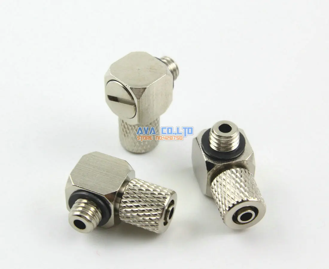 20 Pieces M5 - 4mm Elbow Pneumatic Pipe Air Hose Quick Fitting Mini Connector Iron