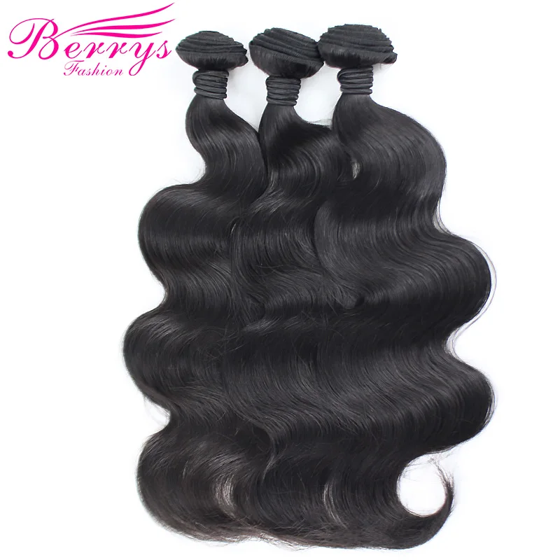 Onda do corpo brasileiro remy cabelo 3 pacotes 100% extensões de cabelo humano 1 lote 10 polegadas a 28 polegadas tecer cabelo berrys moda cabelo