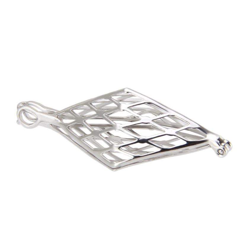 CLUCI 3pcs 925 Sterling Silver Rhombus Cage Pendant Women Necklace Jewelry Accessory Silver 925 Big Pearl Locket SC180SB
