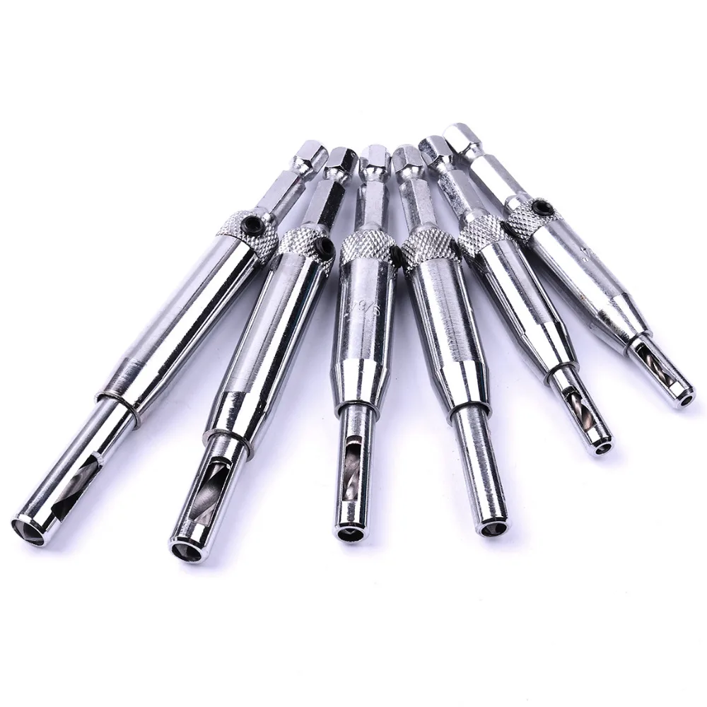 Brocas para centralização automática de alta qualidade, 6 tamanhos 1/4, hss, conjunto de brocas para porta de armário, 5/64 ", 7/64", 9/64 ", 11/64"