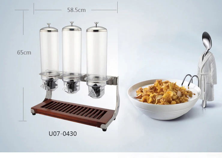 

3*4L Cereal Dispenser Oatmeal Dispenser Cornmeal Divider Household Cereal Distributor Cereal Conservator Hotel and Catering Tool