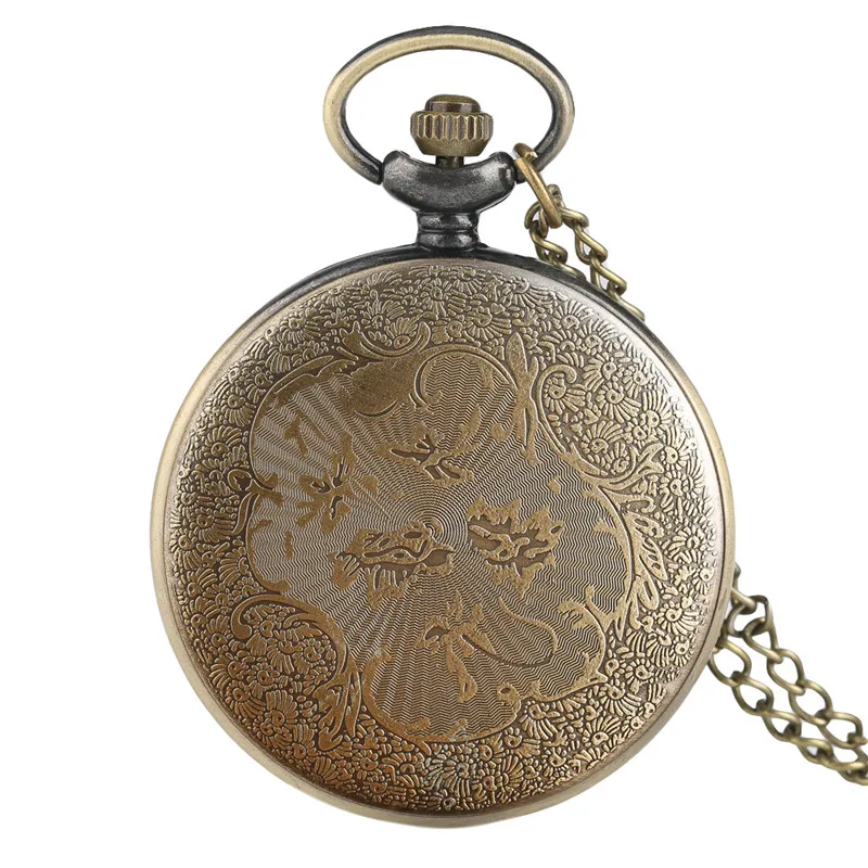 Reloj de bolsillo de cuarzo Leo de cobre de constelaciones de bronce, collar de cadena de moda para hombres y mujeres, relojes Fob modernos, el mejor regalo de cumpleaños