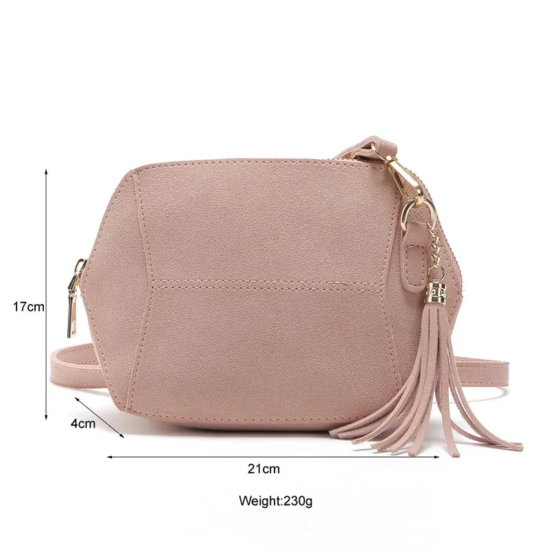 REPRCLA Fashion Matte PU Leather Shoulder Bags Candy Color Shell Women Messenger Bags Crossbody Tassel Ladies Bag Handbags