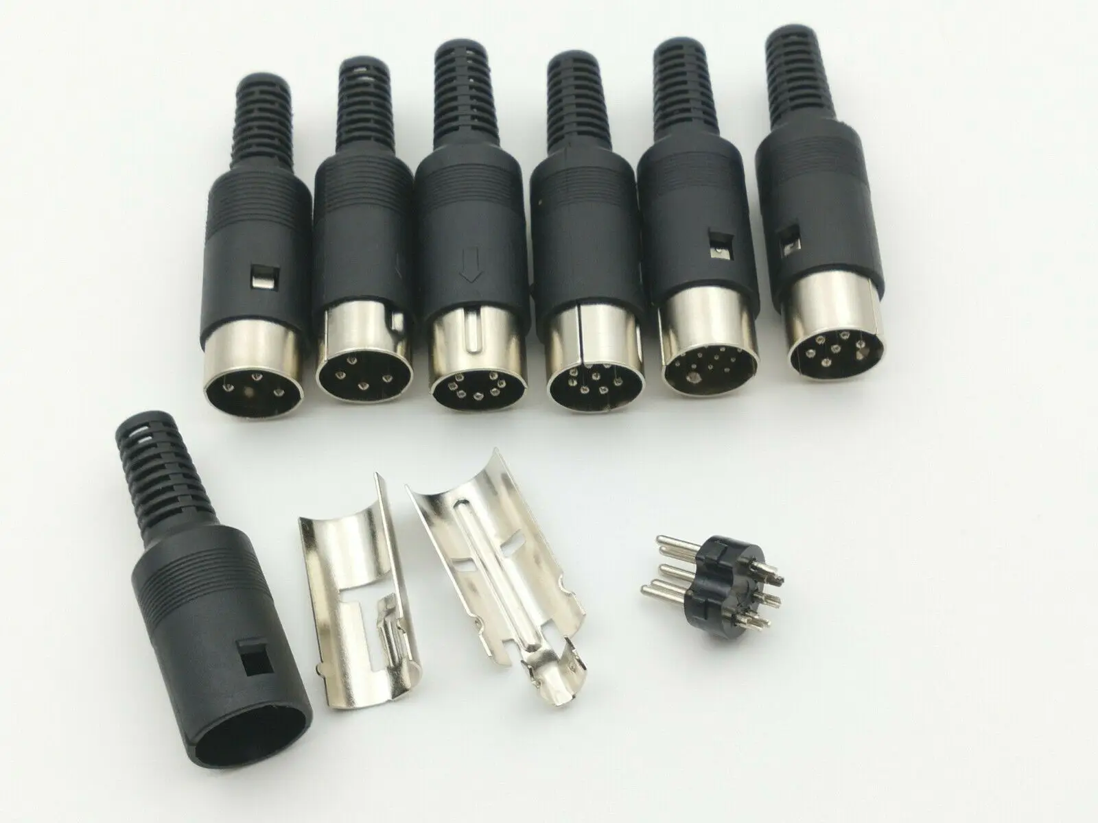 Imagem -06 - Conector Macho Din Plug 3pin 4pin 5pin 6pin 7pin 8pin 13pin Adaptador de Conector de Áudio av com 100 Peças