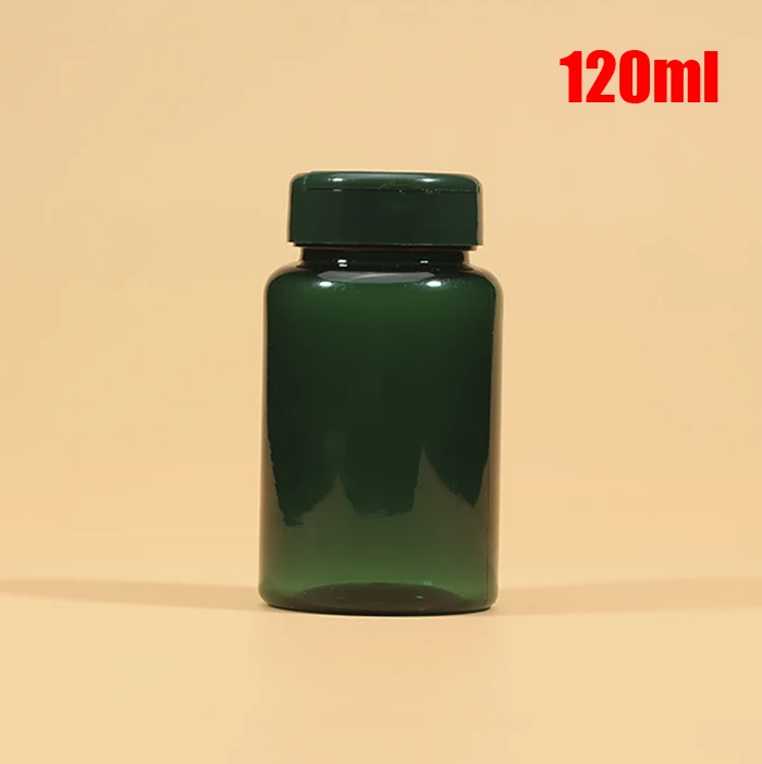 

100pcs 120ml Translucent Blue PET Plastic Flip Bottles, Capsules/Powder/Pills/Tablets/Vitamins Packing Bottles