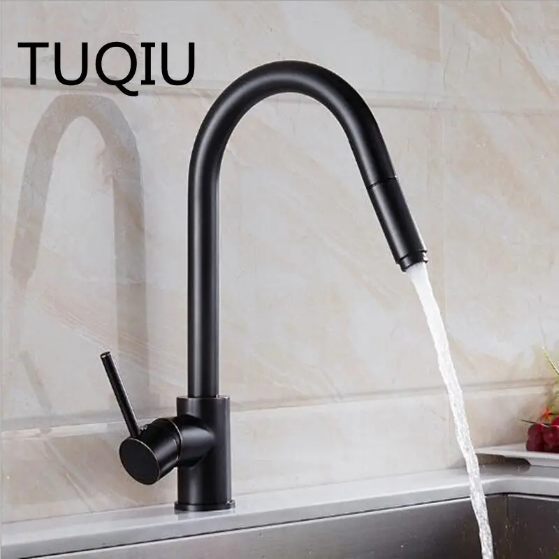 

Pull out kitchen faucet Black Oil Brushed 360 degree swivel kitchen sink Faucet Mixer tap kitchen faucet vanity faucet cozinha