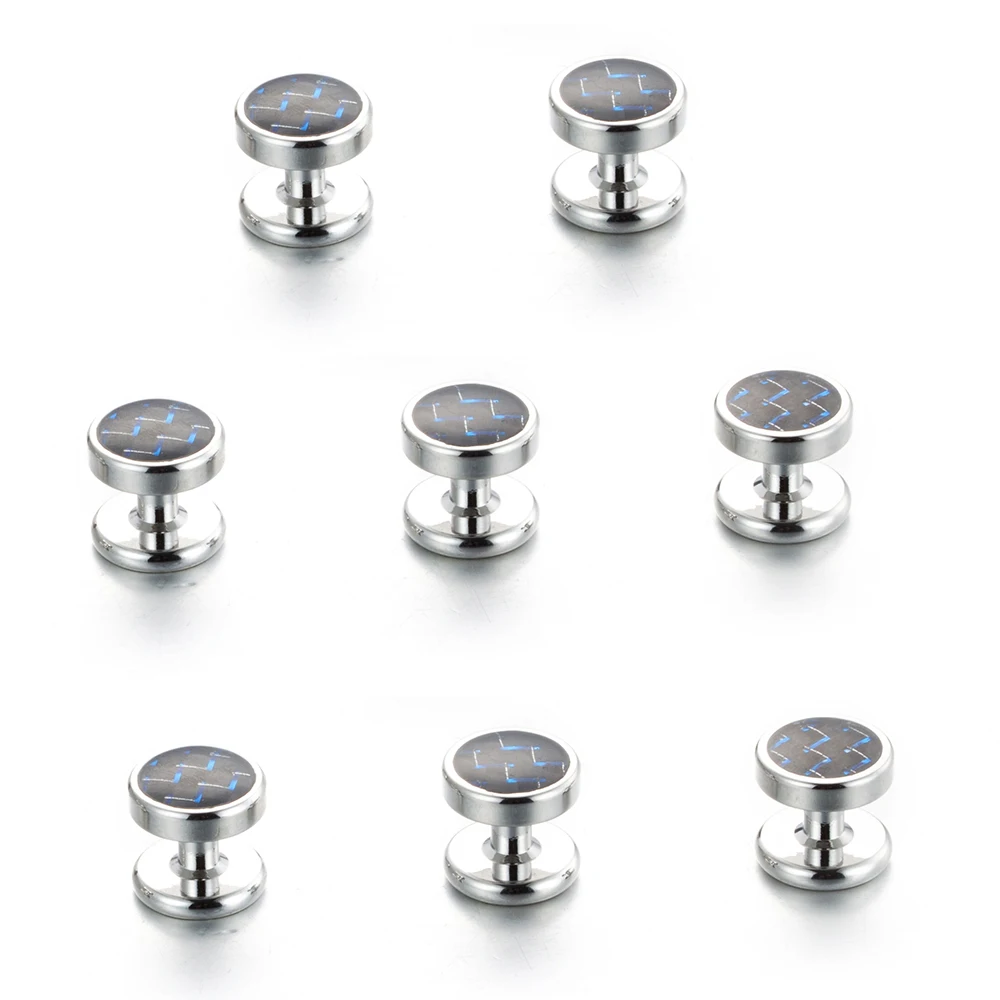 VAGULA Newly 8PCS SET Tuxedo Collar Stud Sleeve Button Uniform Shirt Cuff links Top Luxury Brand Bonito Gemelos V20