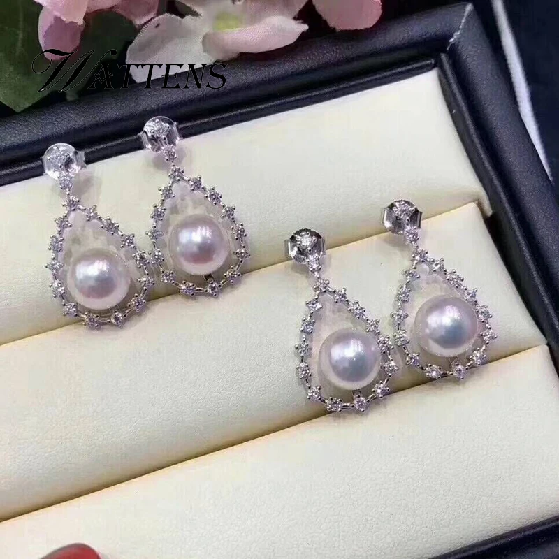 925 sterling silver Drop earrings Fine natural freshwater earrings for women Bohemia Zircon earrings wedding party birthday new