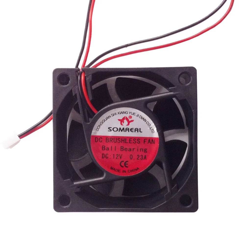 12V DC Fan 230mA 60x60x25mm Cooling Fan brushless 2 Pins Dual Ball Bearing