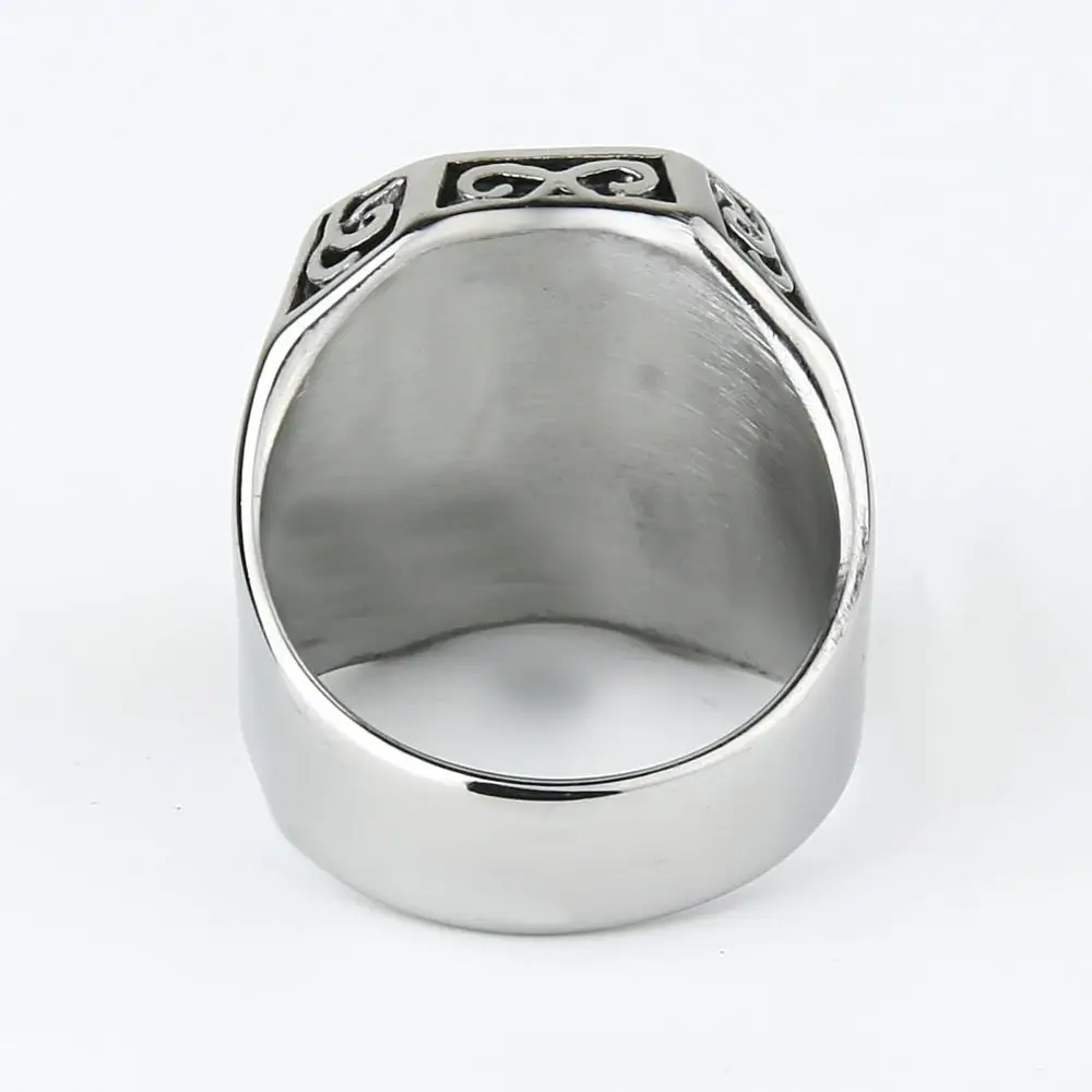 Valily New Arrival Lion Ring Punk Stainless Steel Solid Flower Vintage Ring Big For Men Cool Animal Rings Jewelry US Size