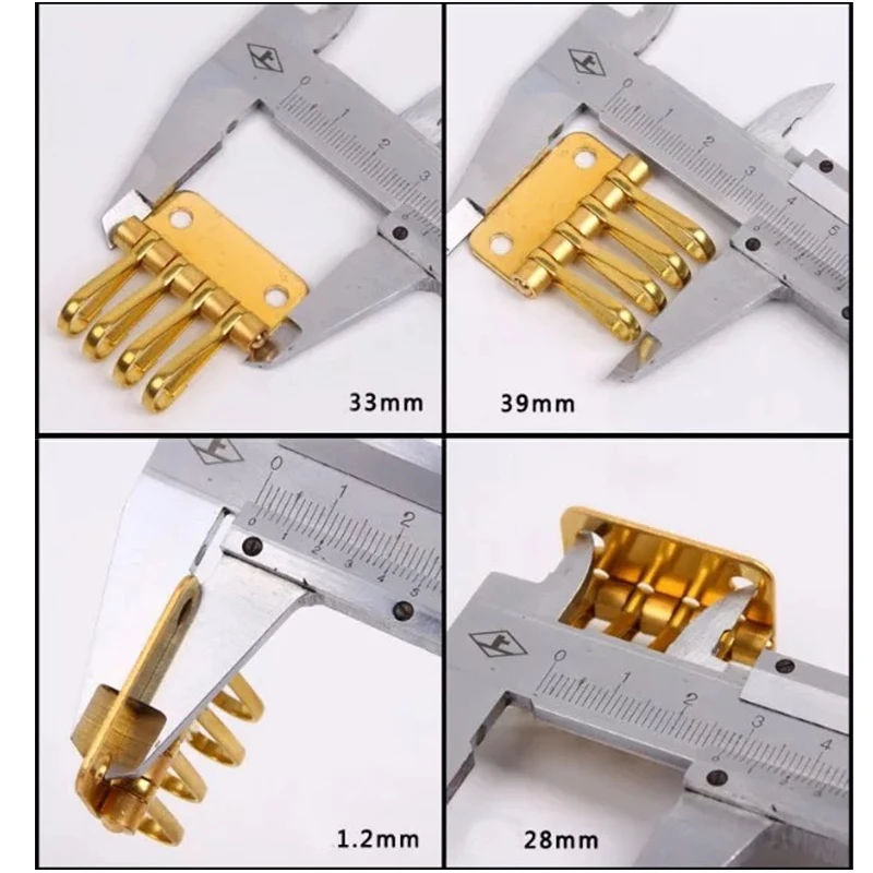 1 x Solid Brass metal key snap hook key holder Key Row Rivet Hook Keyring Organizer Holder Leather Craft Key case purse Hardware