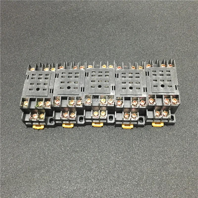 10pcs Mini Relay Socket Base PYF11A for MY3NJ HH53P General Purpose Relay Power Relays 11 Pin Screw Terminal Din Rail