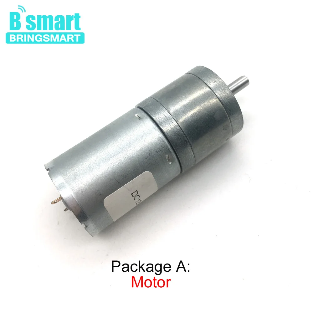 Bringsmart Bringsmart JGA25-370 Мотор-редуктор 12 В постоянного тока с низкими оборотами в минуту Робот с высоким крутящим моментом Микрощеточный двигатель 12 В 24 В постоянного тока Индивидуальный редуктор