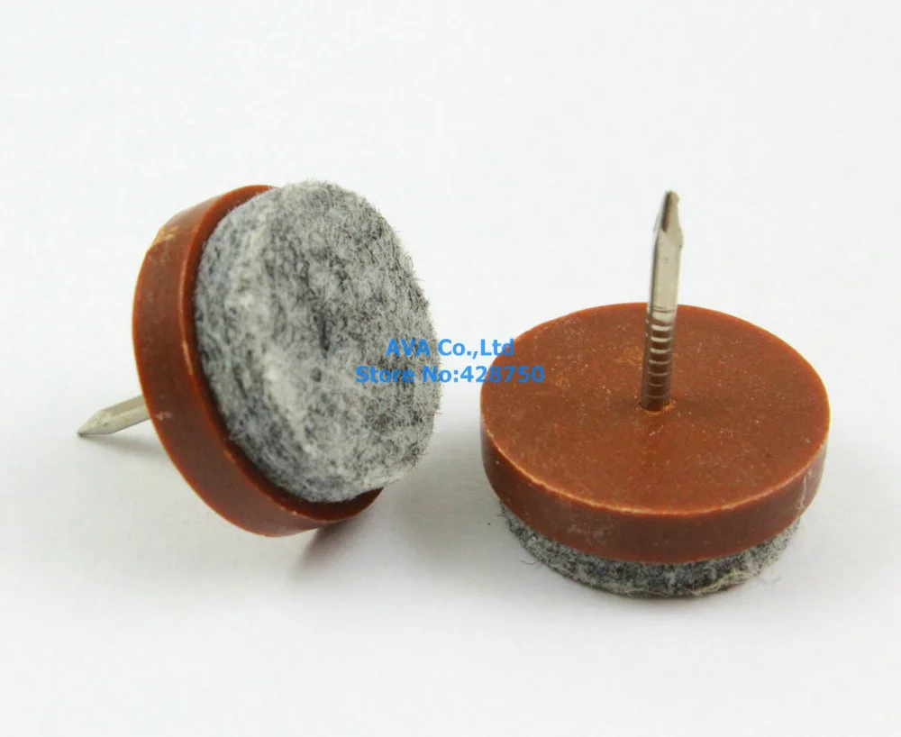 40 أجزاء 20 ملليمتر شعرت كرسي الإنزلاق الأثاث أقدام الأظافر الأظافر لينة أسفل البني