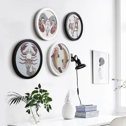 Simple circular photo frame 6 inches, 7, 8, 10, 12, 14, 16, 18, 20 inches, hanging wall picture frame, without painting core