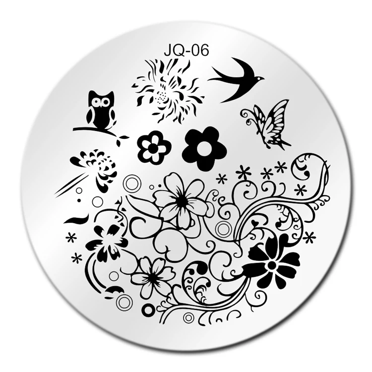 Petal Swallow Nail Art Stamping Template Image Plate JQ06 Nail Stamping Plates Manicure Stencil Set For Nail 3D Steel Stamping