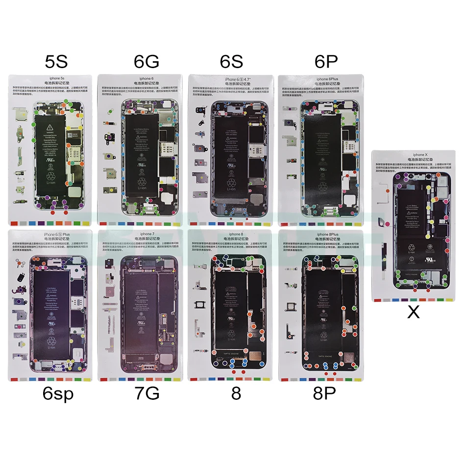 14 in 1 Mobile Phone Built-in Battery Large Capacity Battery with Removal Replacement Tool for iPhone 6 7 8 X 50set/lot